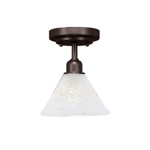 Toltec Lighting Vintage 1 - Light Flush Mount in  Dark Granite with 7" Gold Ice Shade - 1 of 1