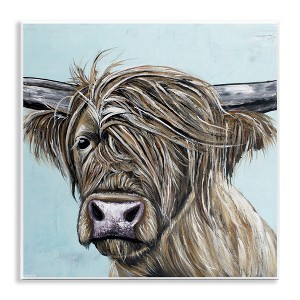 Stupell Industries Highland Cow Windblown Wall Plaque Art, 12" x 12" - 1 of 4