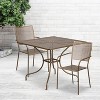 Flash Furniture Oia Commercial Grade 35.5" Square Indoor-Outdoor Steel Patio Table Set with 2 Square Back Chairs - 2 of 4