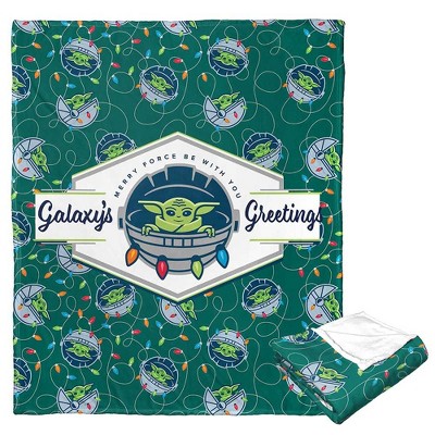 Disney Star Wars The Mandalorian Galaxy's Greetings Silk Touch Throw Blanket 50x60 Inches