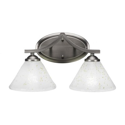 Toltec Lighting Zilo 2 - Light Vanity in  Graphite with 7" Gold Ice Shade