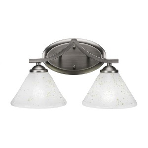 Toltec Lighting Zilo 2 - Light Vanity in  Graphite with 7" Gold Ice Shade - 1 of 1