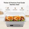 ROVSUN Electric 9 QT Stainless Steel Chafing Dish Buffet Set with Full Size & 2 Detachable Food Pans,Transparent PC Lid for Party Wedding - 3 of 4