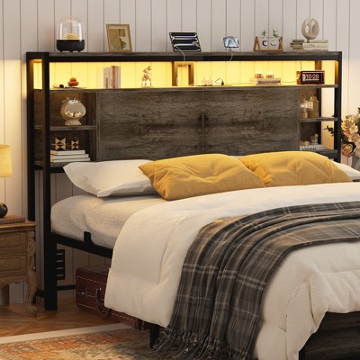 Aheaplus Headboards with Power Outlets and RGB LED Light