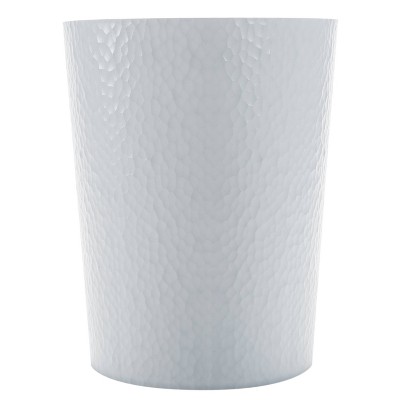 White Hammered Textured Plastic 10L Waste Bin