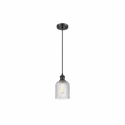 Bridal Veil - 1 Light Cord Hung Mini Pendant In Art Deco Style-9 Inches Tall and 5 Inches Wide