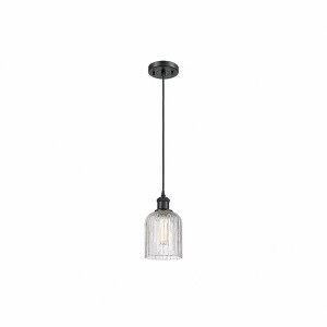 Bridal Veil - 1 Light Cord Hung Mini Pendant In Art Deco Style-9 Inches Tall and 5 Inches Wide - 1 of 1
