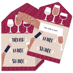 Big Dot of Happiness But First, Wine - Wine Tasting Party Game Cards - Truth, Dare, Share Pull Tabs - Set of 12 - 1 of 4