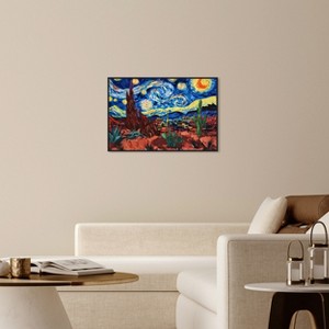 Art Remedy Desert Night Stars Impressionism Wall Art Framed - 1 of 4
