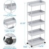 MaseiKar 5-Tier Storage Cart Organizer Rolling Utility Cart, Mobile Shelving Unit Slide Out Storage Shelves for Kitchen Living Room Bathroom - 3 of 4
