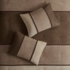 7 Pcs Stylish Faux Suede Stripe Design Comfoter Set,All Season Home Textile Cozy Bedding Set fits Modern Bedroom Decor,Matching Bed Skirt,Decorative - 4 of 4