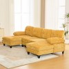 103" Extra-Large Chenille Sectional Sofa with Dual Chaise Lounges, U-Shaped Couch with Armrest Pillows for Living Room–The Pop Home - 3 of 4