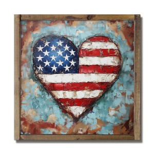 Creative Products Painty Patriotic Heart 9.5 x 9.5 Framed Wood Plaque - 1 of 1
