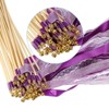 Unique Bargains Party Favor Wooden Handle Lace Ribbon Stick Fairy Wands 50 Pcs - 4 of 4