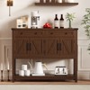 47" Sideboard Buffet Cabinet, Wooden Coffee Bar Cabinet with 2 Drawers, Entryway Console Table, Floor Cupboard Cabinet for Kitchen Living Room - 2 of 4