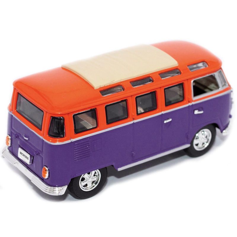 1962 Volkswagen Microbus Van Bus Orange/Purple 1/43 Diecast Car by Road Signature, 3 of 4