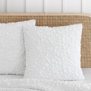 Peri Home Euro Floral Bubble Pillow Sham White - 1 of 4