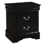 Black Finish Traditional Bedroom Wooden Nightstand 1pc Louis Philippe Style Furniture Two Drawers Storage - 2 of 4