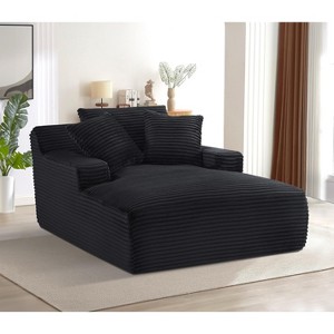 Cloudline Oversized Chaise Lounge Chair in Soft Corduroy,with Full Foam Cushioning, Cozy Sleeper Sofabed for Living Room,No Assembly Required - 1 of 1