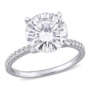 EVERLY JEWELRY  |   10K White Gold 4 CT DEW Created Moissanite-White Fashion Ring - 1 of 4