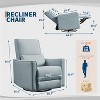 TackView Swivel Recliner Chair, Deep Seat PU Leather Sofa Chair, Rocking Accent Chair for Nursery, Living Room, Bedroom & Home Movie Theater - 2 of 4