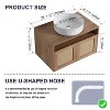 GDFStudio Emily Wall Mounted Rattan Door Bathroom Vanity with Ceramic Sink - 3 of 4