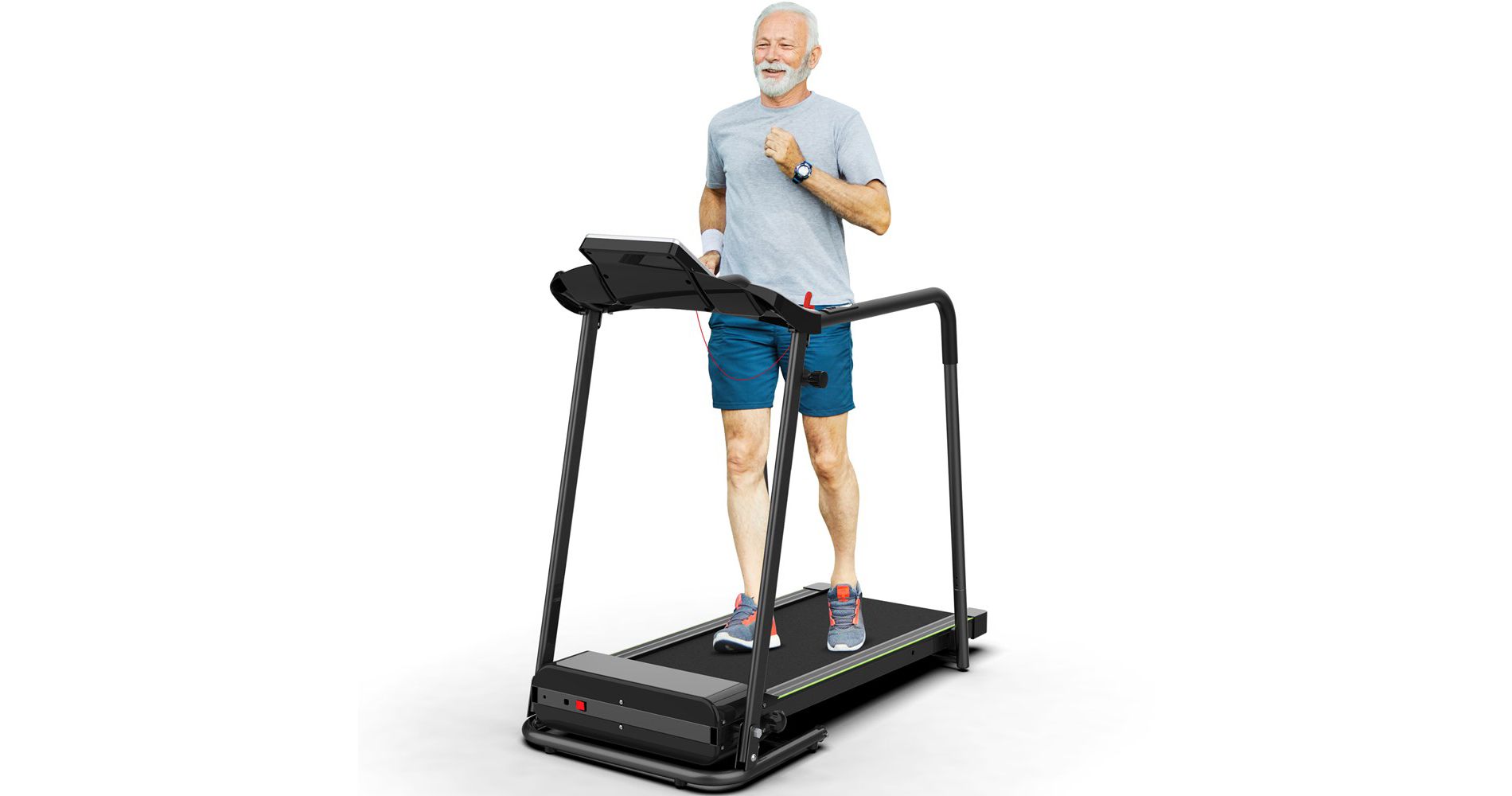 REDLIRO Walking Treadmill with Long Handrail for Senior, Recovery Fitness exercise Machine for Home use, 2.25HP 300lbs Capacity