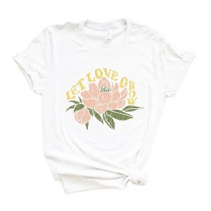Simply Sage Market Women's Let Love Grow Flower Short Sleeve Graphic Tee - 1 of 4