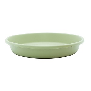 The HC Companies Classic Plastic 12" Round Plant Flower Pot Planter Deep Saucer Drip Tray for Indoor or Outdoor Settings, Fits 14" Pots, Seafoam - 1 of 2