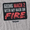 Top Gun Mach 2 Hair On Fire Adult T-Shirt Athletic Heather - 2 of 4