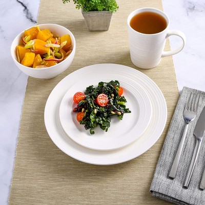 White Porcelain 16-Piece Dinnerware Set for 4
