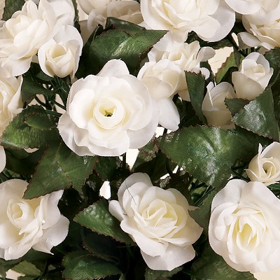 White Artificial Rose Bushes Set of 3, 18" Tall
