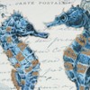 Saro Lifestyle Coastal Outdoor Sea Horse Poly Filled Pillow, 18"x18", Blue - 3 of 4