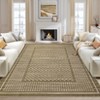 COZONY Washable Plaid Area Rug, Non Slip Neutral Low Pile Carpet for Living Room Bedroom Kitchen Dining Room Nursery - 2 of 4