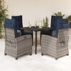 vidaXL 5-Piece Patio Dining Set with Adjustable PE Rattan Recliners and Glass Top Table - Weather-Resistant Outdoor/Garden Furniture - 2 of 4