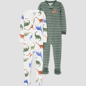 Carter's Just One You® Toddler Boys' 2pk Snug Fit Long Sleeve Fleece Footed Pajama - 1 of 3