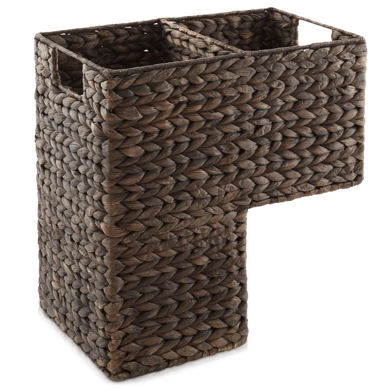 Casafield Stair Basket with Handles - Woven Water Hyacinth Staircase Step Organizer Bin, 1 of 8