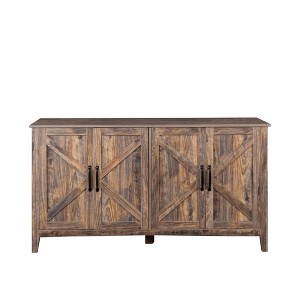 Maliang 4 Doors Decorative Storage Cabinet with 4 open shelves, Freestanding Sideboard Storage Cabinet for Living Room - 1 of 4