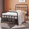 Yaheetech Iron Platform Bed Frame with High Headboard and Footboard - 2 of 4