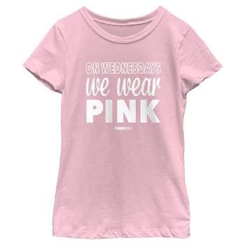 Girl's Mean Girls We Wear Pink Quote T-Shirt