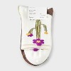 Women's Cactus 3pk Mid Crew Socks - A New Day™ Ivory/Green/Brown 4-10 - 2 of 3