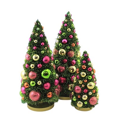 Cody Foster 16.5" Spire Tree Set/3 Christmas Ornaments Decorated  -  Decorative Figurines