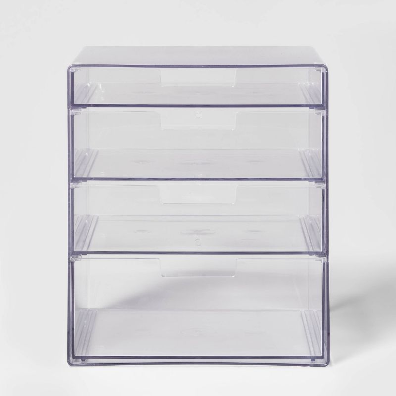 4 Drawer Stackable Countertop Organizer Clear - Brightroom&#8482;, 3 of 13