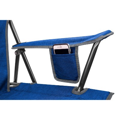 Heathered Royal Folding Camping Chair with Armrests