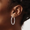 Black Bow Jewelry 2mm, 14k White Gold, Polished Square Tube Hoops, 30mm (1 1/8 Inch) - 3 of 4