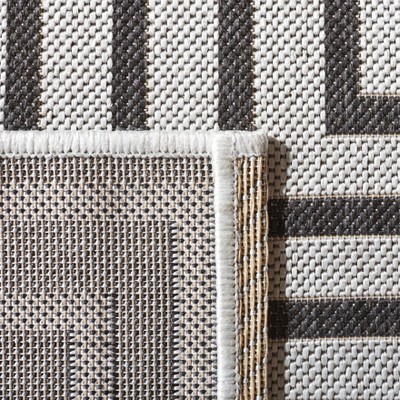 Light Grey and Charcoal Geometric Indoor/Outdoor Area Rug 3' x 5'