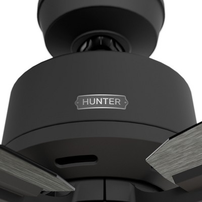 52" Matte Black Ceiling Fan with LED Light and Remote