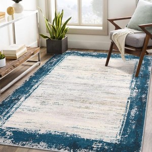 COZONY Washable Modern Bordered Rug, Farmhouse Geometric Low Pile Non Slip Carpet for Nursery Dining Room Office - 1 of 4