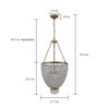 LLHZSY 17 7/10" Basket-Style Crystal Pendant Chandelier with Decorative Bead Strands, 4-Light Fixture - 4 of 4