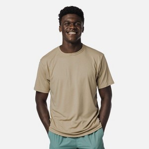 Vapor Apparel Men's UPF 50+ UV Sun Protection Solar Short Sleeve T-Shirt, Tan, Small - 1 of 2